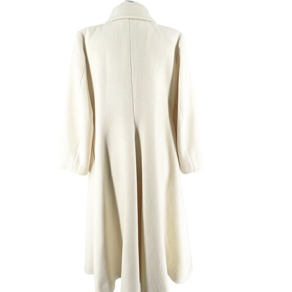 NWT Sofia Tsereteli Redingote Fit Flare Coat Virgin Wool Cashmere Ivory 16/18 - Picture 4 of 14
